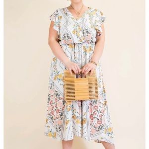 NWT 1xl floral and geometric BOUTIQUE dress. NEW WITH TAGS! Kori America.